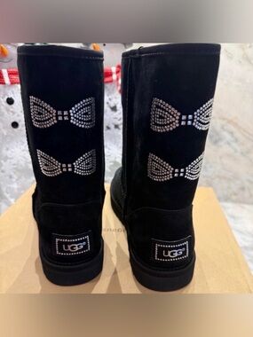 UGG Swarovski Bow Boots ✨ RARE | Black Suede | Size 11 | BNWT